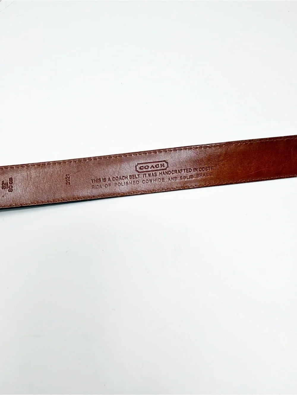 Coach Men's Deep Burgundy Leather Belt with Gold-Tone Buckle